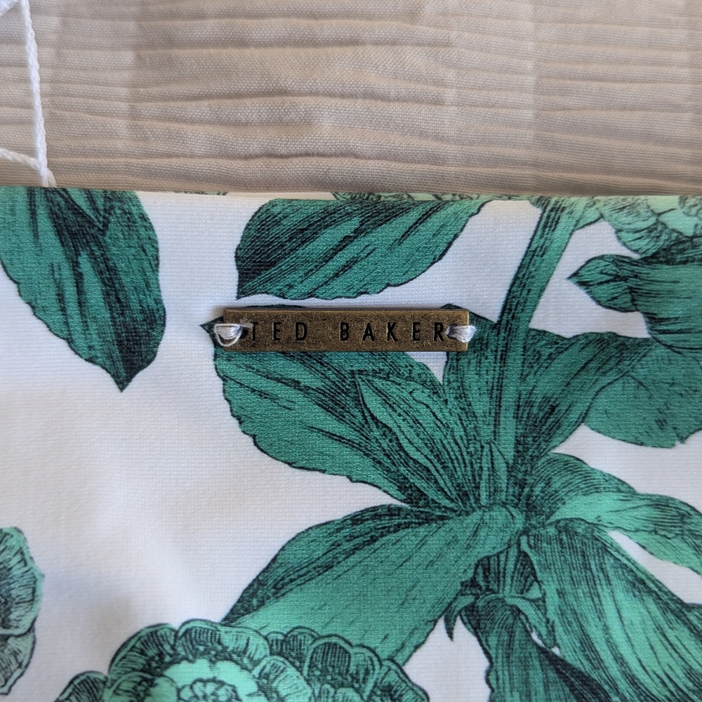 Ted Baker White and Green Botanical Fabric